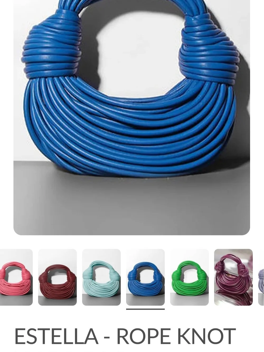 Rope Knot Hobo Style Purse - Blue